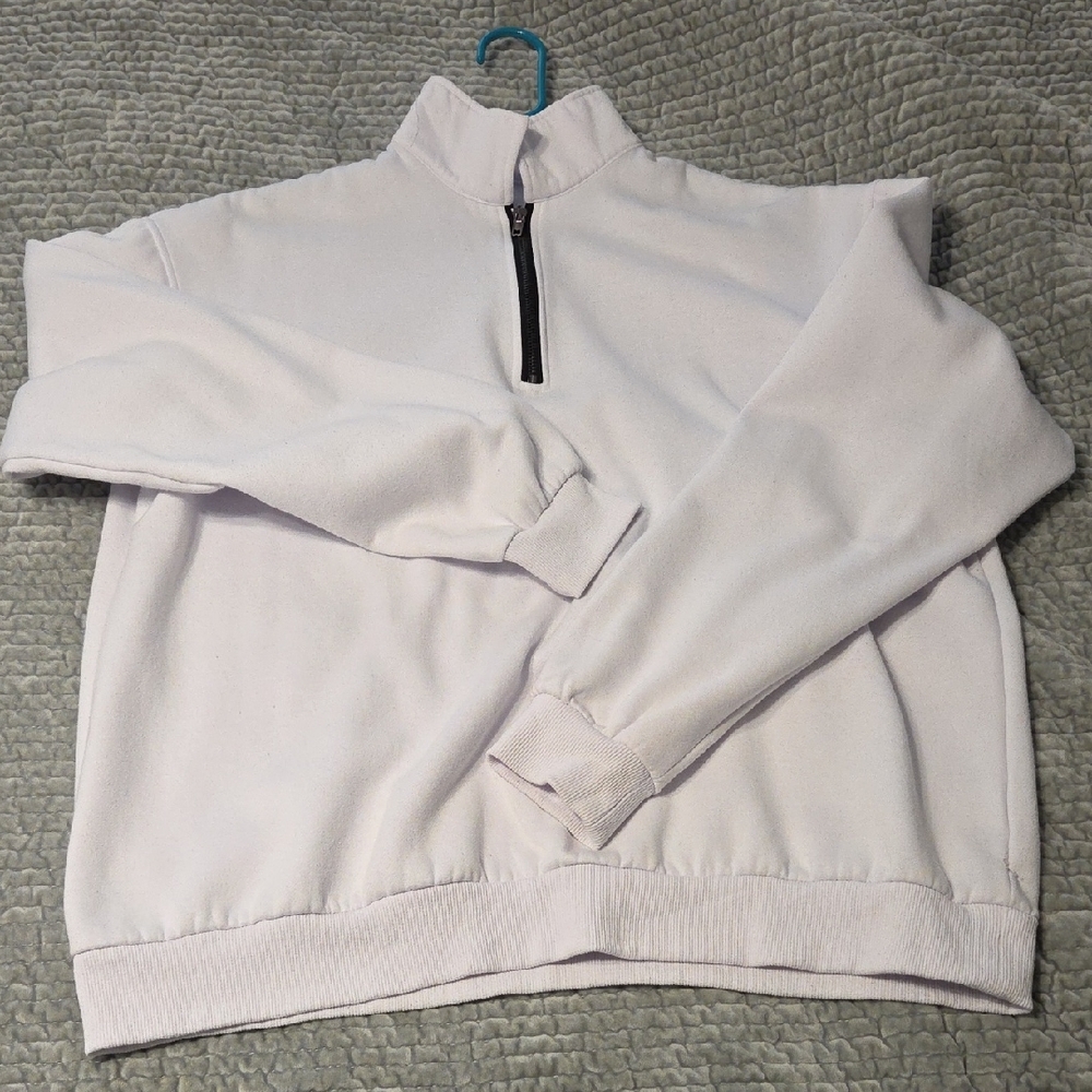 White Quarter Zip Sweater